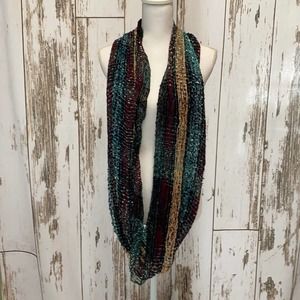 Maurices Burgundy and Blue Infinity Scarf